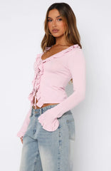 Beyond Limits Long Sleeve Knit Top Baby Pink