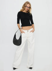 Top Model Low Rise Straight Leg Jeans Porcelain