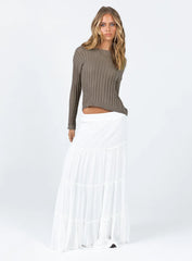 Miriah Maxi Skirt White Low Impact