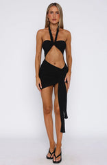 Mykonos Moonlight Mini Dress Black