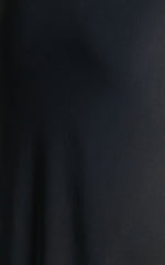 Carrie Maxi Dress - Cowl Back Lace Insert Dress in Black