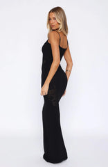 Deep Love Knit Maxi Dress Black