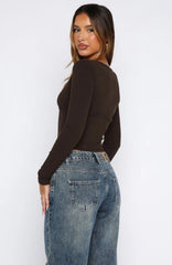 In Pursuit Long Sleeve Corset Chocolate