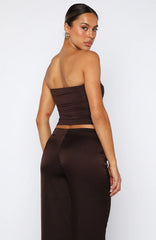 Never Bothered Strapless Top Chocolate