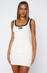 Our Own Way Ribbed Mini Dress White