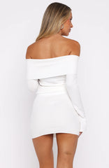 Parental Guidance Knit Mini Dress White