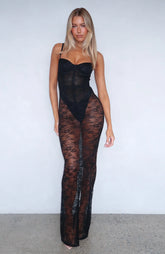 In The Atmosphere Lace Dress Black