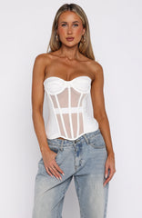 Call Me Your Baby Strapless Bustier White