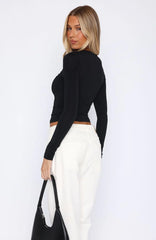 Deep End Long Sleeve Top Black