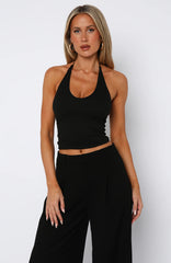 Electric Days Halter Top Black