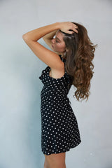 Anais Polka Dot Ruffle Mini Dress