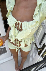 Cool It Crochet Short Sleeve Top Lime