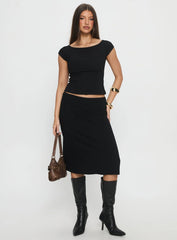 Baseline Rib Midi Skirt Black