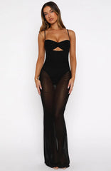 Angels Get Exhausted Maxi Dress Black