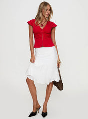 With Kindness Midi Skirt White