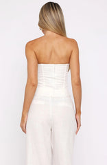 Downtown Pulse Strapless Bustier White