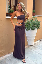 She's A Goddess Maxi Dress Chocolate