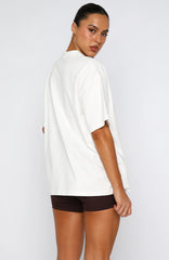 Winning Team Oversized Tee White/Chocolate