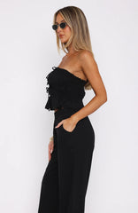 Secret Society Strapless Top Black