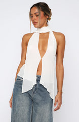 Time's A Healer Halter Top White