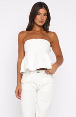 Dedicated To Growth Denim Top Off White