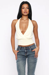 Show Stopping Halter Top Cream
