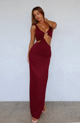 It Feels Wrong Maxi Dress Burgundy