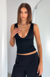 Far Apart Cami Top Black