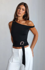 Stuck In A Dream Off Shoulder Top Black