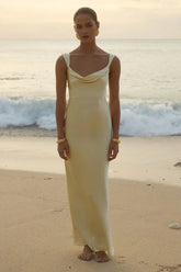 Margot Cowl Neck Satin Maxi Dress