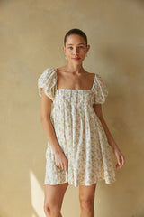 Carla Floral Tie Back Babydoll Mini Dress