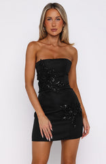 Rendezvous Strapless Mini Dress Black