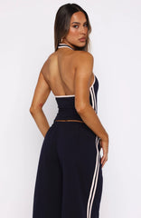Star Of The Night Halter Top Navy