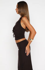 Let It Breathe Halter Top Espresso