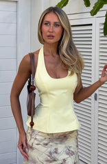 Talking Crazy Halter Top Lemon