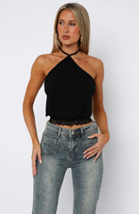 Endless Moment Halter Top Black