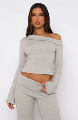 So Little Time Long Sleeve Top Grey Marle