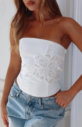 Martini Hour Strapless Bustier Cream