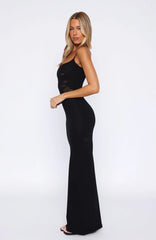 Deep Love Knit Maxi Dress Black