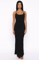 Never Say Goodbye Halter Maxi Dress Black
