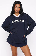 Ahead Of Schedule Long Sleeve Oversized Jersey Navy