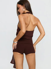 Baseline Low Rise Rib Shorts Chocolate