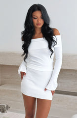 Parental Guidance Knit Mini Dress White