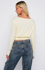 Love On Lock Long Sleeve Top Cream