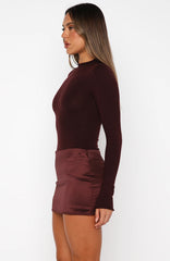 The Best Intentions Long Sleeve Mini Dress Burgundy