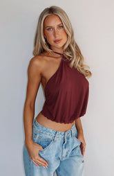 Endless Moment Halter Top Burgundy