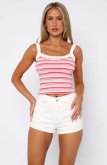 Electric Energy Tank Top Pink Stripe