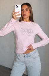 Let's Get Going Relaxed Long Sleeve Baby Tee Pink