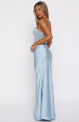 Fall In Love With You Strapless Maxi Dress Sky Blue