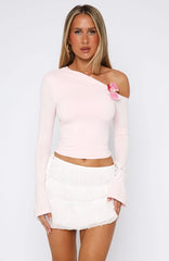 Said So Long Sleeve Top Baby Pink